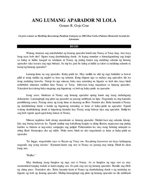 mga maikling kwento na nanalo sa palanca awards|Palanca Awards Maikling Kwento Winners (1986 to .
